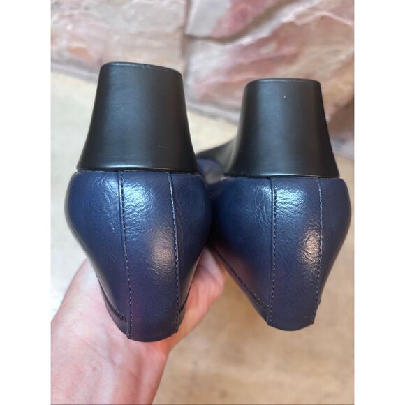 LifeStride Women's Size 10W Navy Groovy Pump Wedge Heel Faux Leather - Picture 12 of 13